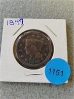 1847 Large cent.  Buyer must confirm all currency