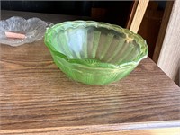 Uranium Depression Glass Bowl