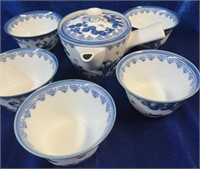 Blue and White Japanese Teapot Set