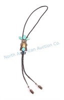 Hopi Sterling Silver Turquoise Kachina Bolo Tie