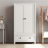 Panana 2 Door Wardrobe with Drawer (White)