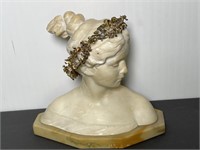 Antonio Garella Alabaster bust titled Poesie