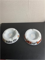Vintage ashtrays Toby ale and ansells