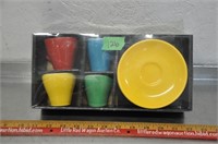 Demitasse cups & saucers set, sealed