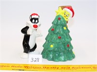 Looney Tunes Sylvester & Tweety Christmas salt &