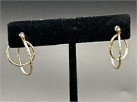14K Gold Earrings, Total Weight 1.3g
