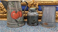 Gray Graniteware Vintage Pitchers & Milk Can