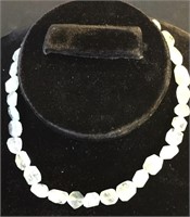 Natural Jade necklace 18” with sterling clasp