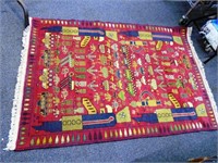 Artillery-Themed 64x44" Woven Rug