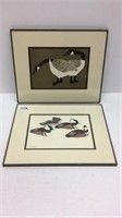 PAIR OF COPPER FRAMED PRINTS BY WENDY MORGAN
