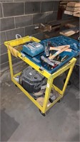 Yellow Metal Mobile Shelf/Cart NO CONTENTS