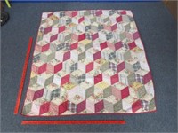 hand quilted lap quilt - 57in x 50in