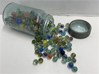 Crown Jar filled with Marbles