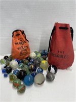 Assortment of Large & Small Marbles plus