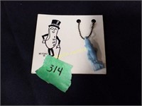 Mr. Peanut Plastic Charm on Keychain