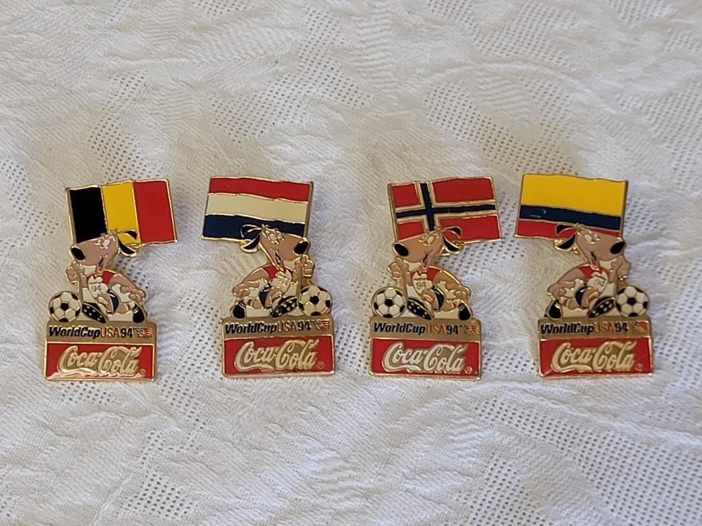 4 COCA-COLA WORLD CUP USA 1994 COLLECTOR PINS