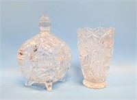 Vintage Glass Candy Dish & Vase