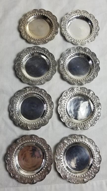 Victorian sterling silver plates