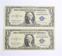 (2) SERIES 1935 1F & 1H $1 SILVER CERTIFICATES