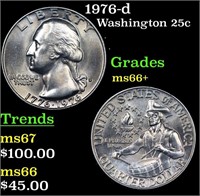 1976-d Washington Quarter 25c Grades GEM++ Unc