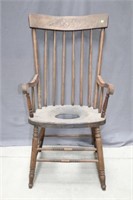 Press Back Commode Arm Chair