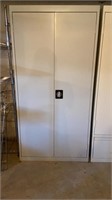 Gray metal 2 door cabinet