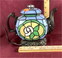 Tiffany Style Stain Glass Tea Pot Lamp