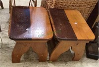 Matching pair of vintage multicolored wooden