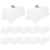 12 Pack Rectangle Tablecloth 90 x 156 inch White