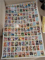 Sheet of 132 football cards measures 43 - 28