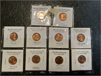 Plot a brilliant uncirculated old weight cents