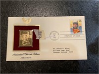 Gold plated American classic films stamp