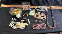 Fabric necklaces, ribbon & broken bracelet pieces