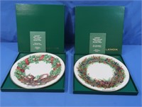2 NIB Lenox Christmas Wreath Collector Plates