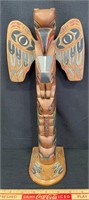 NICE PAT MCKAY SIGNED TOTEM POLE - HAND CARVED