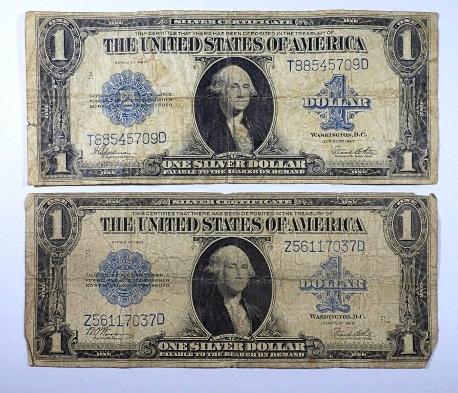 (2) 1923 $1 SILVER CERTIFICATES