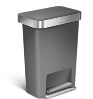 New $196--12 Gallon Trash Can, Grey Plastic 2Pck