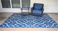 Wicker 360 Glider Chair, Side Table & Rug