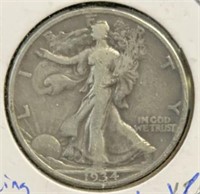 1934P silver walking liberty half dollar