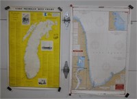 Maps: Lake Michigan Dive chart, Huron, Saginaw