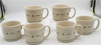 (6) Longaberger Woven Traditions Large Mugs