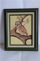 Owl painting- Signed and Framed