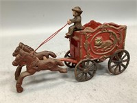 Cast Iron Horse Drawn Circus Wagon