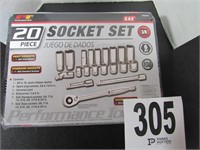 (20) Piece 3/8 Drive SAE Socket Set