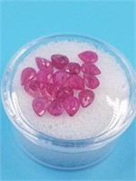 Container with 6.17 cts of faceted rubies       (M