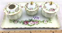 Bavarian porcelain hand painted dresser set