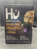 2 packs of Hu Grain free crackers - everything