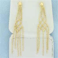 Italian Ball Bead Chandelier Earrings in 14k Yello