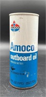 Vtg Full Amoco Outboard Oil Can Unopened