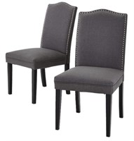 CANVAS REGENT NAILHEAD UPHOLSTERED DINING CHAIRS